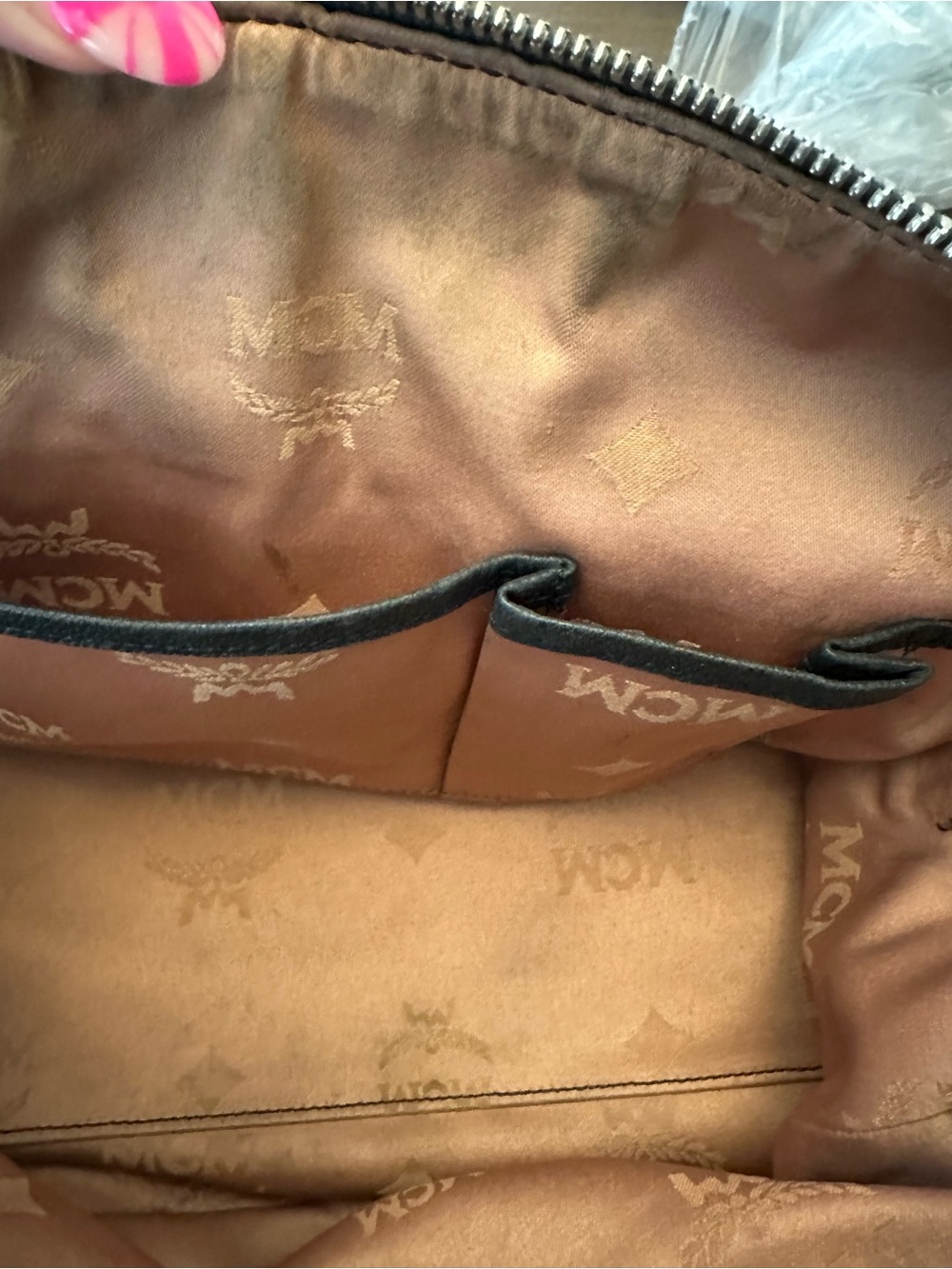 MCM Black Pebbled Leather Boston Bag with Silver Hardware - Picture 13 of 16